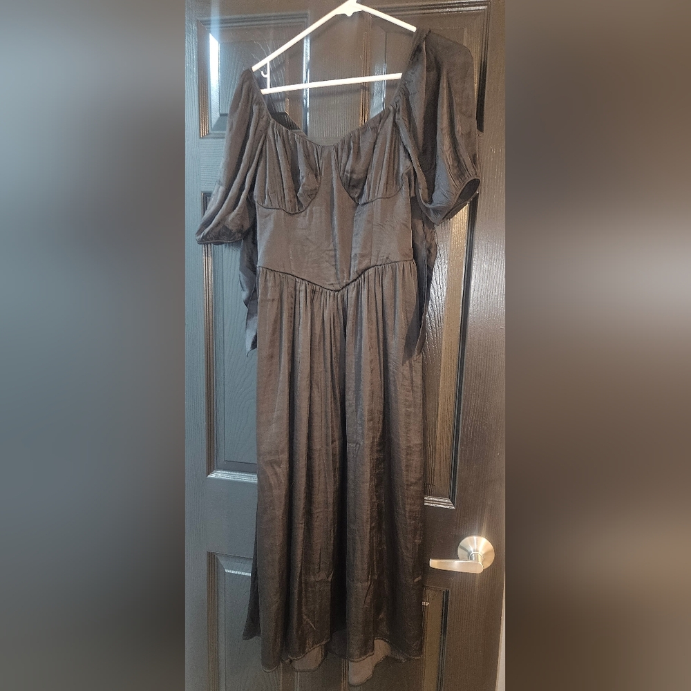 American Eagle Outfitters Black Corset Dress With Tie Back